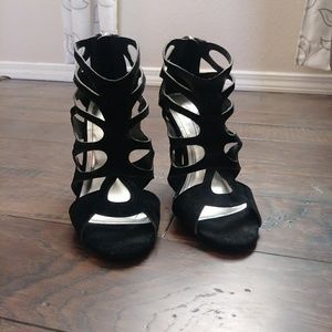 Anne Michelle Black Womens high heel dress shoes s